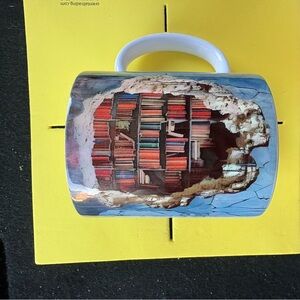 Colorful Bookshelf Art Mug